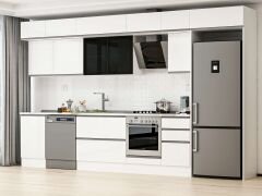 Alvinka 375X240 Cm High Gloss Mutfak Dolabı Mb-E80S50S45-3 High Gloss | Beyaz - Suntalam