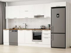 Alvinka 375X222 Cm Klasik Mebran Mutfak Dolabı Mb-E90S40S45-1 Mebran | Beyaz - Mdf