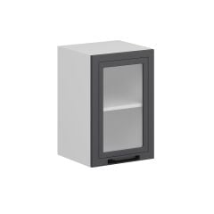 Alvinka Mutfak Modül Mbr_A Üst 1Dk1R 40-H60Cm Dolap Cam Beyaz Antrasit Mdf