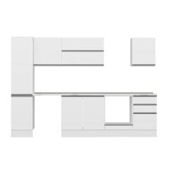 Alvinka 305X210 Cm High Gloss Mutfak Dolabı Mb-E90B45S50-2 High Gloss | Beyaz - Mdf