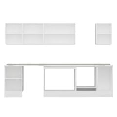 Alvinka 305X210 Cm Klasik Mebran Mutfak Dolabı M-E90S50S45-3 Mebran | Beyaz - Suntalam