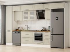 Alvinka 370X240 Cm Klasik Mebran Mutfak Dolabı Beyaz Beyaz Mbb-E80B50S40-3 Mebran | Kumtaşı - Suntalam