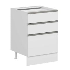 Alvinka Mutfak Modül Hg_J Alt 3Ç1B2K Nray 60Cm Dolap Beyaz Beyaz Mdf