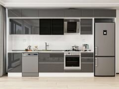 Alvinka 375X240 Cm High Gloss Mutfak Dolabı Mb-E80S50S45-3 High Gloss | Antrasit - Suntalam