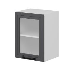 Alvinka Mutfak Modül Mbr_A Üst 1Dk1R 45-H60Cm Dolap Cam Beyaz Antrasit Mdf