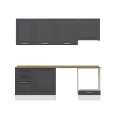 Alvinka 230X210 Cm Mbr_C Mutfak Dolabı Antrasit - Mdf