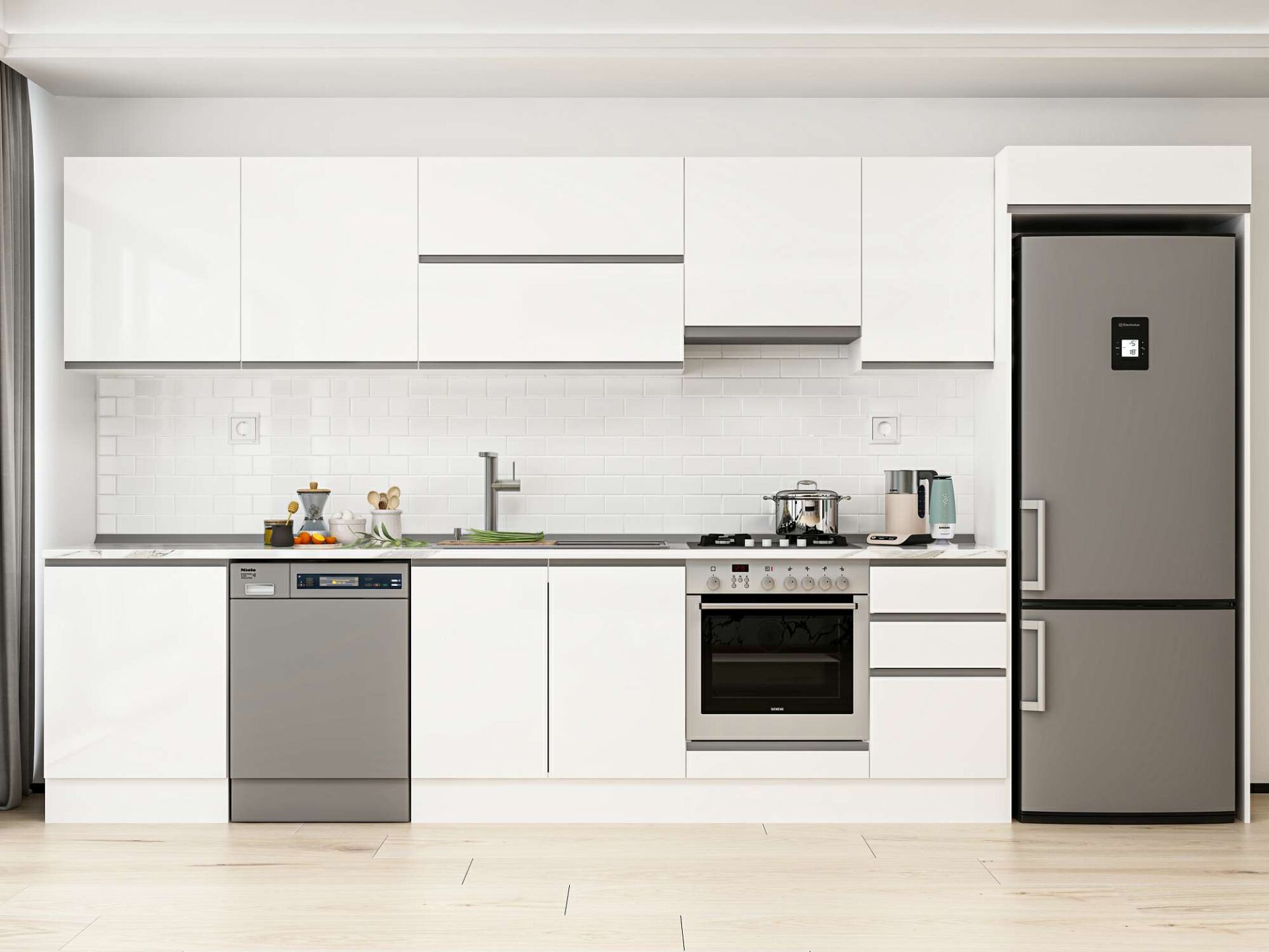 Alvinka 385X222 Cm High Gloss Mutfak Dolabı Mb-E80S60S45-1