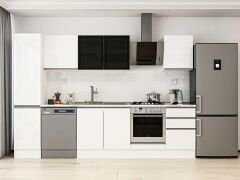 Alvinka 305X210 Cm High Gloss Mutfak Dolabı Mb-E90B45S50-3 High Gloss | Beyaz - Suntalam