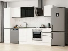 Alvinka 305X210 Cm High Gloss Mutfak Dolabı Mb-E90B45S50-3 High Gloss | Beyaz - Mdf