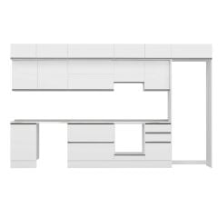 Alvinka 380X240 Cm High Gloss Mutfak Dolabı Mb-E80S50S50-1 High Gloss | Beyaz - Mdf