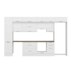 Alvinka 375X240 Cm Klasik Mebran Mutfak Dolabı Beyaz Beyaz Mbb-E80B50S45-1 Mebran | Beyaz - Suntalam