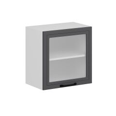 Alvinka Mutfak Modül Mbr_A Üst 1Dk1R 60-H60Cm Dolap Cam Beyaz Antrasit Suntalam