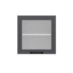 Alvinka Mutfak Modül Mbr_A Üst 1Dk1R 60-H60Cm Dolap Cam Beyaz Antrasit Suntalam