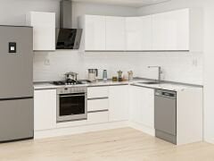 Alvinka 250-200X222 Cm Hg_J Köşe Mutfak Dolabı Beyaz - Mdf