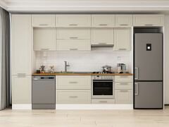 Alvinka 375X240 Cm Klasik Mebran Mutfak Dolabı Beyaz Beyaz Mbb-E80B50S45-1 Mebran | Kumtaşı - Suntalam