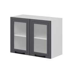 Alvinka Mutfak Modül Mbr_A Üst 2Dk1R 80-H60Cm Dolap Cam Beyaz Antrasit Suntalam