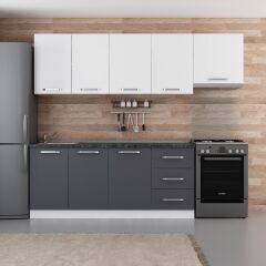 Minar 250 Cm Mutfak Dolabı Beyaz Antrasit 250-A4