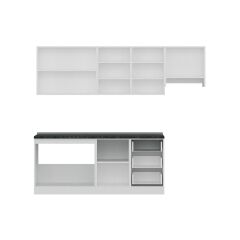 Minar 250 Cm Mutfak Dolabı Beyaz Antrasit 250-A4