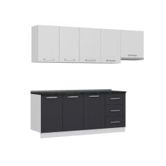 Minar 250 Cm Mutfak Dolabı Beyaz Antrasit 250-A4