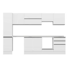 Alvinka 315X210 Cm High Gloss Mutfak Dolabı Mb-E90B45S60-1 High Gloss | Beyaz - Suntalam