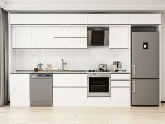 Alvinka 380X240 Cm High Gloss Mutfak Dolabı Mb-E80S50S50-2 High Gloss | Beyaz - Suntalam