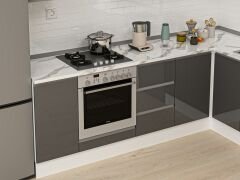 Alvinka 250-200X222 Cm Hg_J Köşe Mutfak Dolabı Antrasit - Mdf