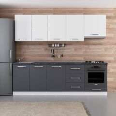 Minar 250 Cm Mutfak Dolabı Beyaz Antrasit 250-A5