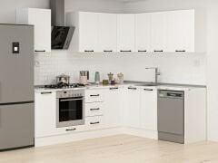 Alvinka 250-200X222 Cm Mbr_A Köşe Mutfak Dolabı Beyaz - Suntalam