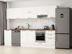 Alvinka 310X210 Cm Klasik Mebran Mutfak Dolabı M-E90S50S50-1 Mebran | Beyaz - Mdf