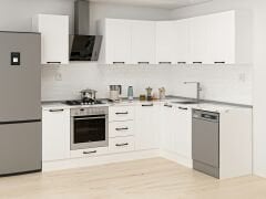 Alvinka 250-200X222 Cm Mbr_A Köşe Mutfak Dolabı Beyaz - Mdf