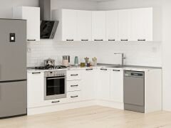 Alvinka 250-200X222 Cm Mbr_A Köşe Mutfak Dolabı Beyaz - Mdf