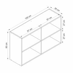 Alvinka Mutfak Modül Mbr_A Üst 2Dk1R 120-H60Cm Dolap Cam Beyaz Antrasit Suntalam