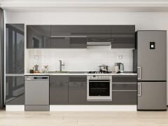 Alvinka 315X210 Cm High Gloss Mutfak Dolabı Mb-E90B45S60-1 High Gloss | Antrasit - Mdf