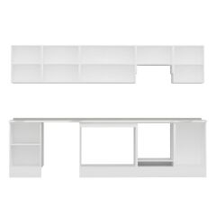 Alvinka 310X210 Cm Klasik Mebran Mutfak Dolabı M-E90S50S50-1 Mebran | Antrasit - Mdf