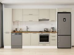 Alvinka 370X222 Cm Klasik Mebran Mutfak Dolabı Beyaz Beyaz Mbb-E90B40S40-1