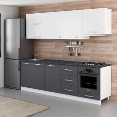 Minar 250 Cm Mutfak Dolabı Beyaz Antrasit 250-A8