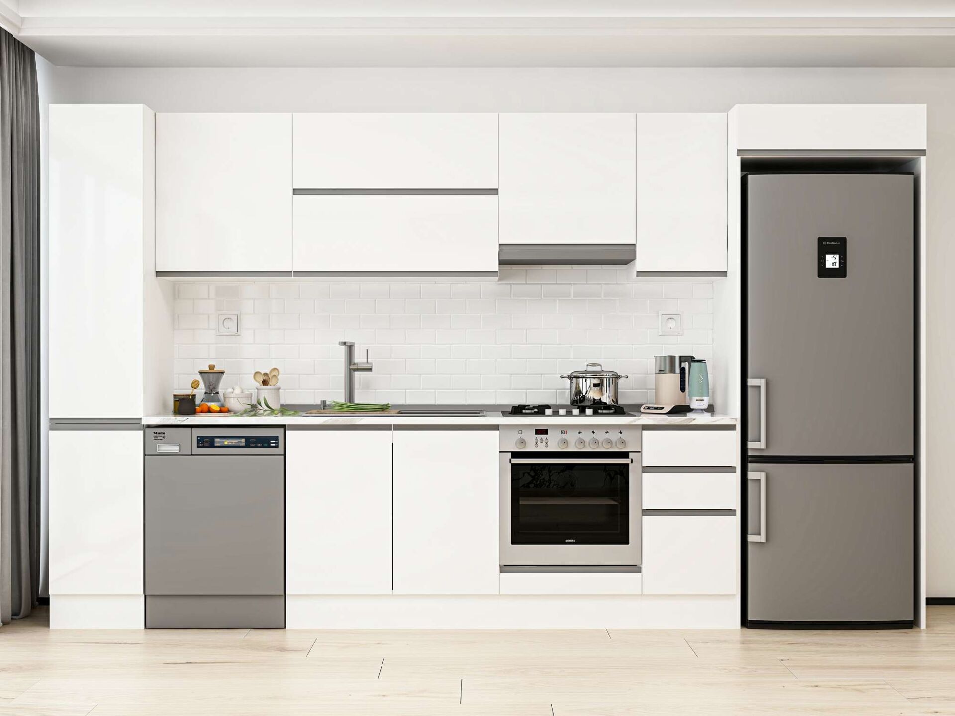 Alvinka 360X222 Cm High Gloss Mutfak Dolabı Mbb-E80B40S40-1