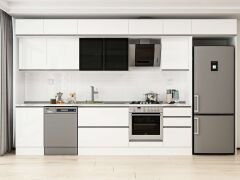 Alvinka 380X240 Cm High Gloss Mutfak Dolabı Mb-E80S50S50-3 High Gloss | Beyaz - Suntalam