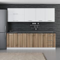 Minar 250 Cm Mutfak Dolabı Beyaz Dore 250-D1