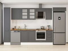 Alvinka 370X222 Cm Klasik Mebran Mutfak Dolabı Beyaz Beyaz Mbb-E90B40S40-3