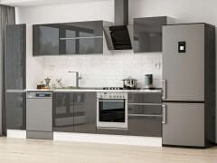 Alvinka 315X210 Cm High Gloss Mutfak Dolabı Mb-E90B45S60-2 High Gloss | Antrasit - Suntalam