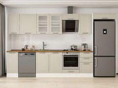 Alvinka 375X222 Cm Klasik Mebran Mutfak Dolabı Mb-E90S40S45-3 Mebran | Kumtaşı - Mdf