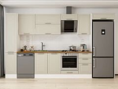 Alvinka 375X222 Cm Klasik Mebran Mutfak Dolabı Beyaz Beyaz Mbb-E90B40S45-2