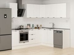 Alvinka 250-200X222 Cm Mbr_B Köşe Mutfak Dolabı Beyaz - Suntalam