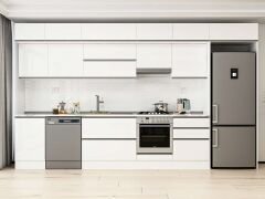 Alvinka 390X240 Cm High Gloss Mutfak Dolabı Mb-E80S50S60-1 High Gloss | Beyaz - Suntalam