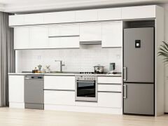 Alvinka 390X240 Cm High Gloss Mutfak Dolabı Mb-E80S50S60-1 High Gloss | Beyaz - Suntalam