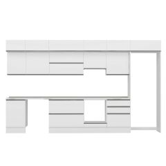 Alvinka 390X240 Cm High Gloss Mutfak Dolabı Mb-E80S50S60-1 High Gloss | Beyaz - Mdf