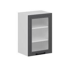 Alvinka Mutfak Modül Mbr_A Üst 1Dk2R 50-H72Cm Dolap Cam Beyaz Antrasit Suntalam