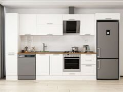 Alvinka 380X222 Cm Klasik Mebran Mutfak Dolabı Beyaz Beyaz Mbb-E90B40S50-2