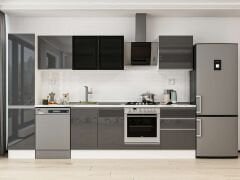 Alvinka 315X210 Cm High Gloss Mutfak Dolabı Mb-E90B45S60-3 High Gloss | Antrasit - Mdf